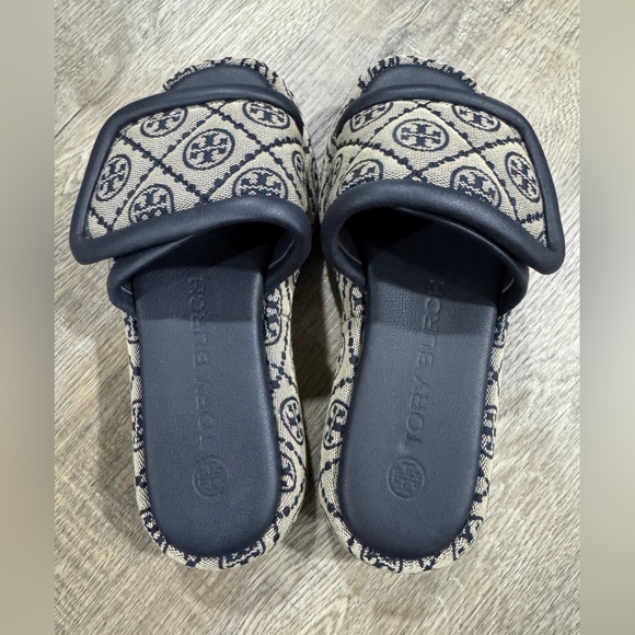 Tory Burch T Monogram Bubble Slip-On Slides Sandals- Blue, Women’s Size 6M - Picture 5 of 11